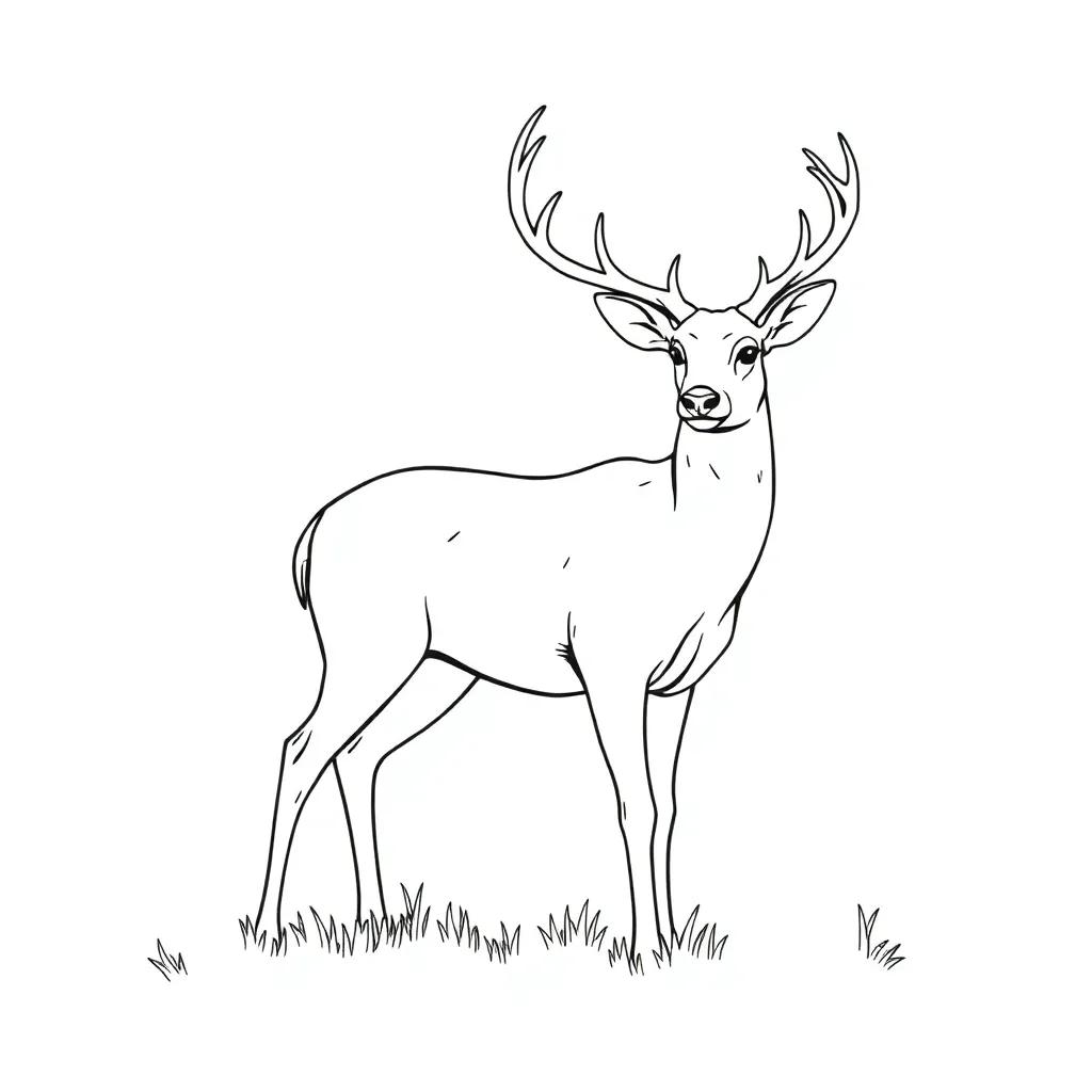 White Tailed Deer Coloring Page