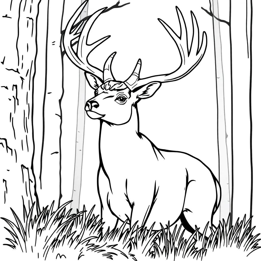 Whitetail Buck Coloring Pages