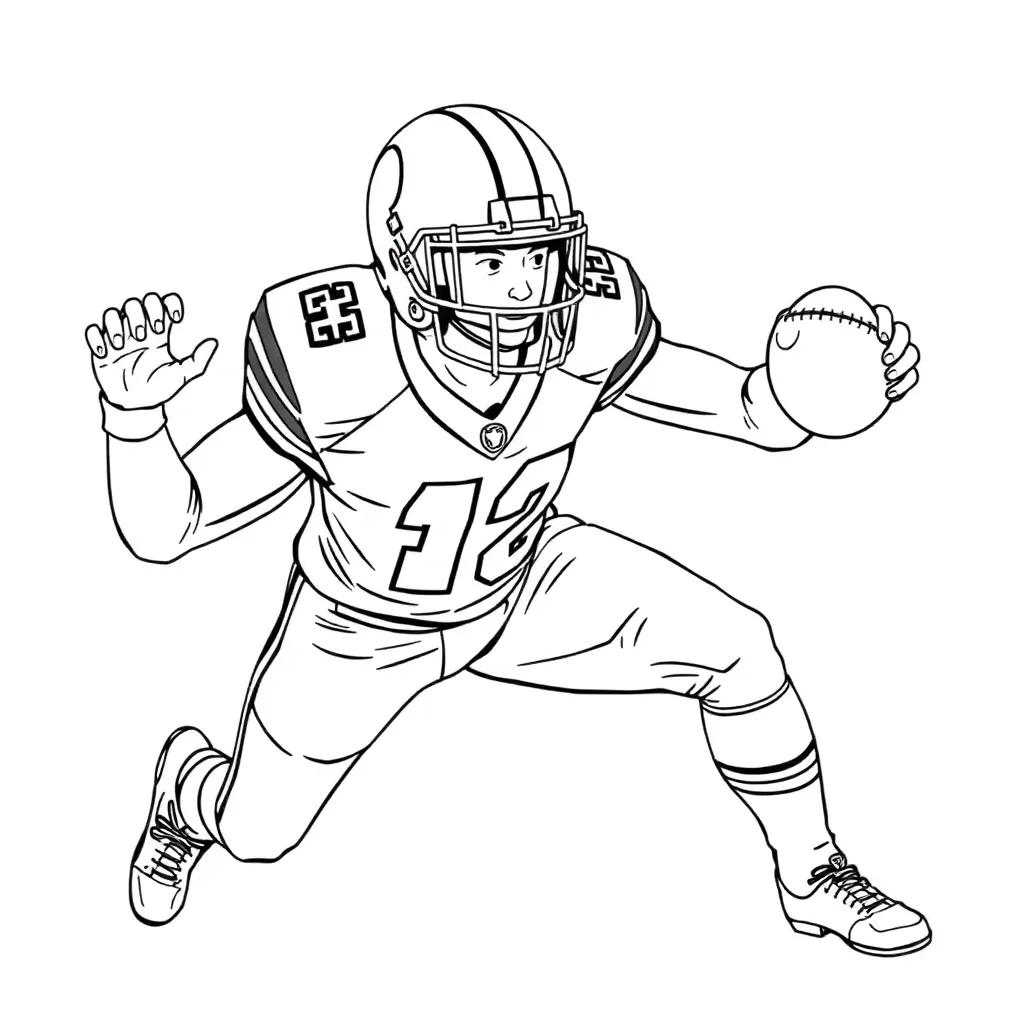 Wide Receiver Football Player Coloring Pages