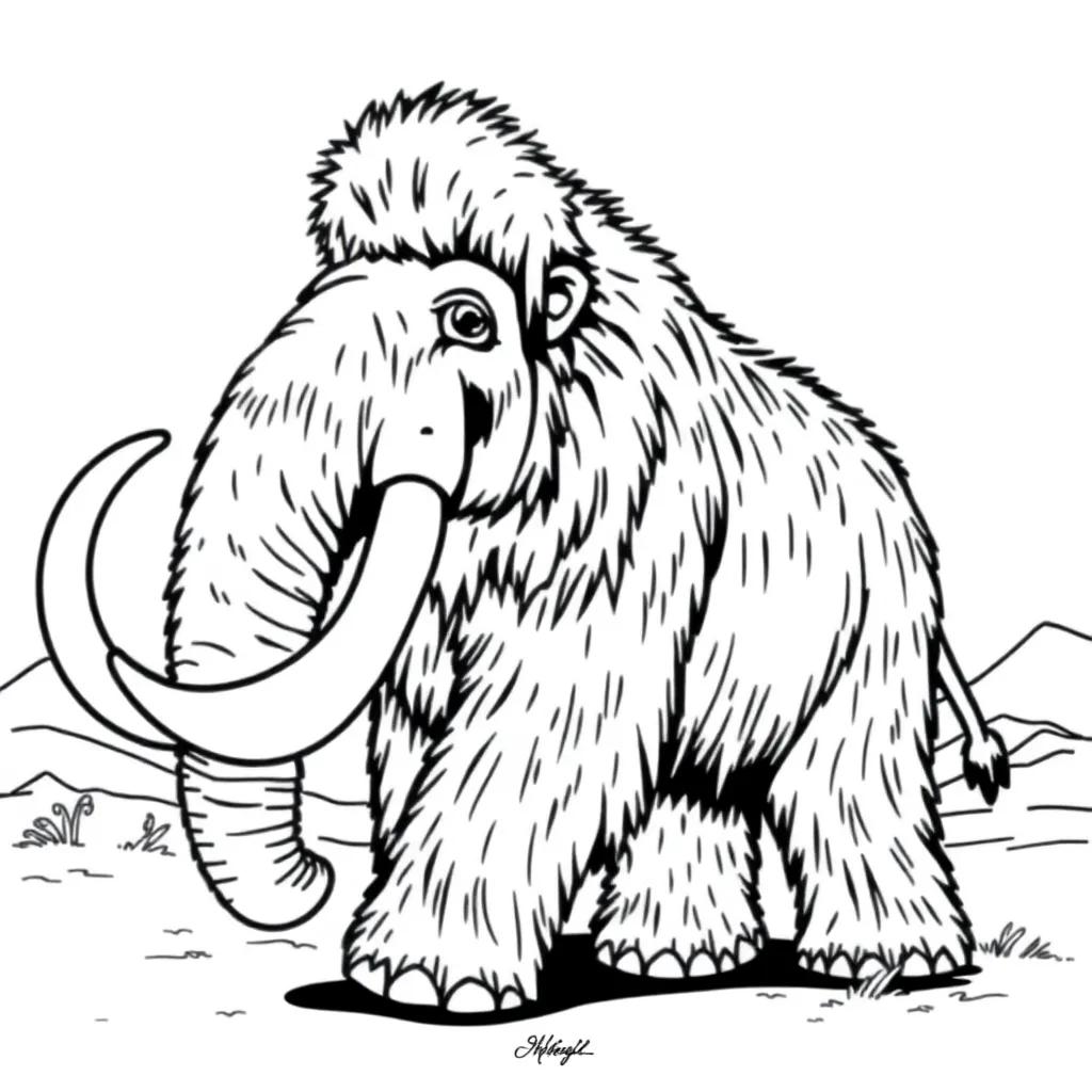 Woolly Mammoth Coloring Page