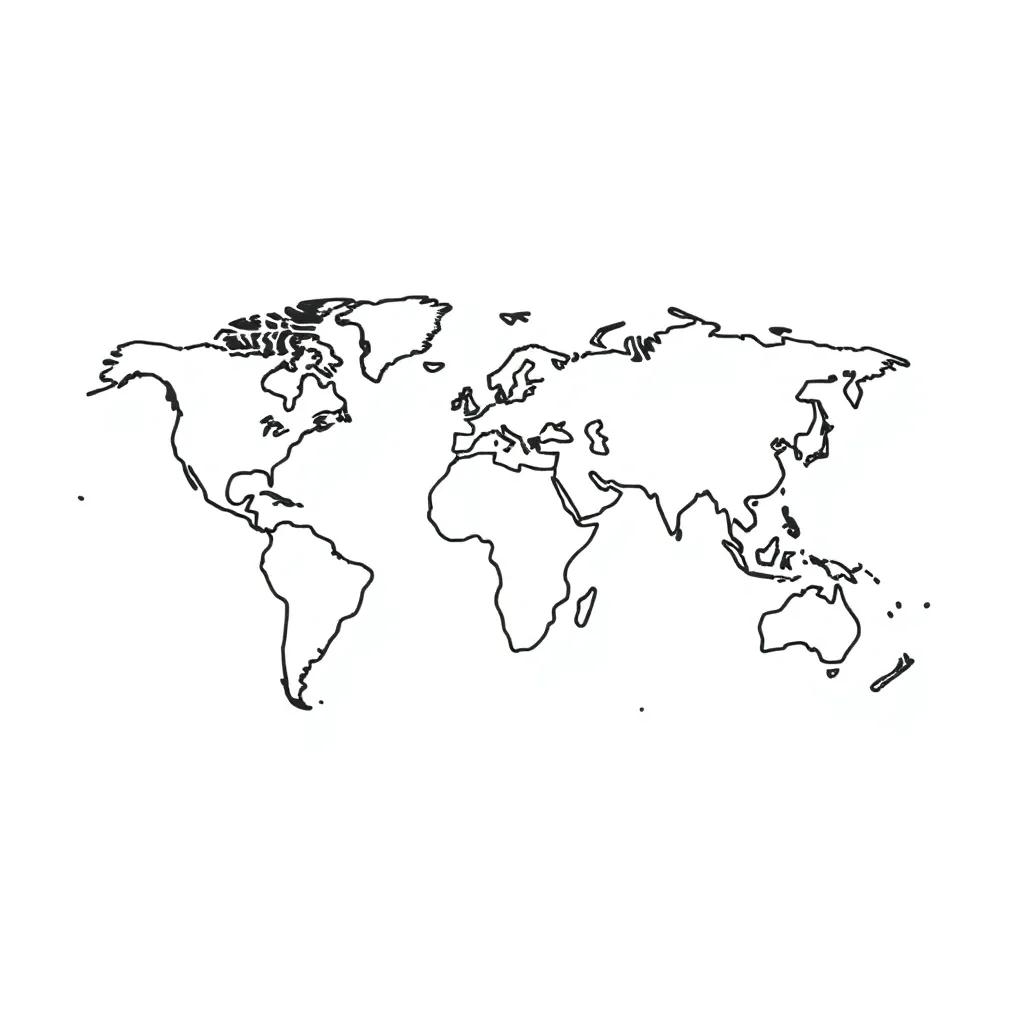 The World Map Coloring Page