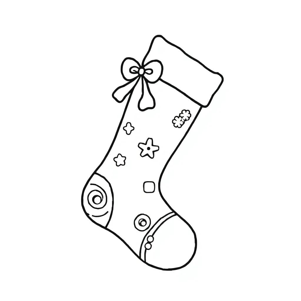 Xmas Stocking Coloring Page