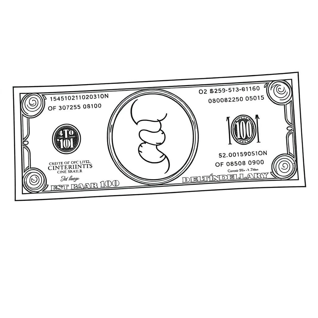100 Dollar Bill Coloring Page