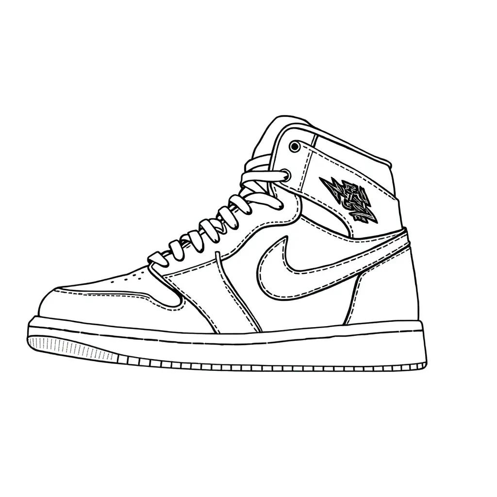 Air Jordan 1 Coloring Page
