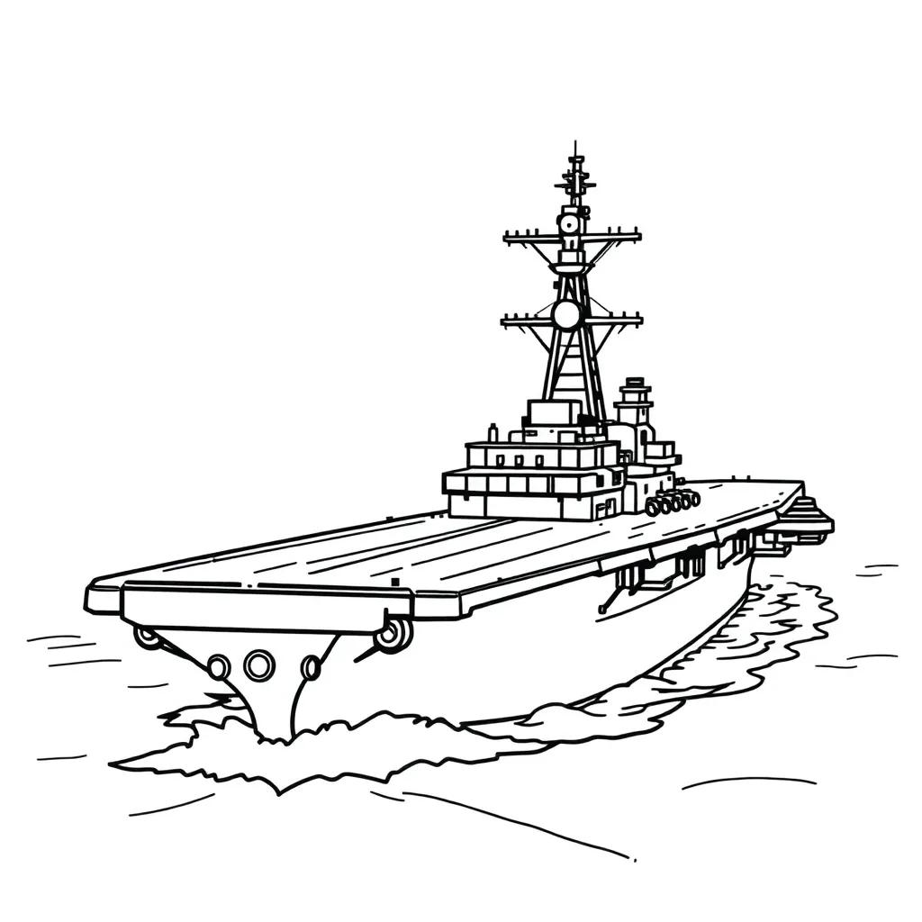 Aircraft Carrier Coloring Page