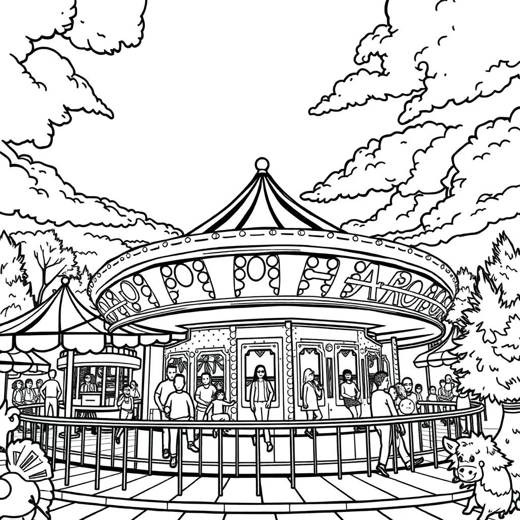 Amusement Park Coloring Page