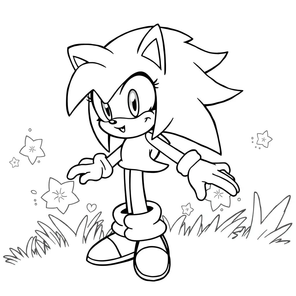 Amy Rose Sonic Coloring Pages