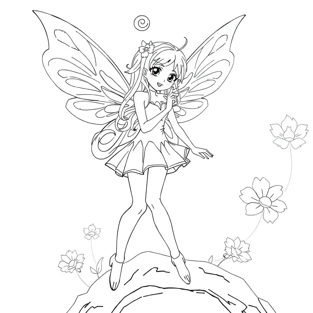 Anime Fairy Coloring Pages