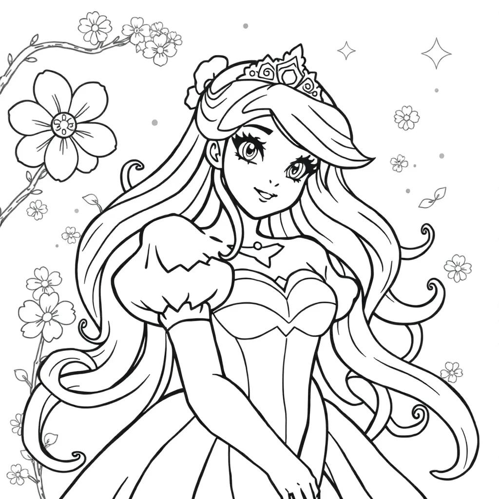 Anime Princess Coloring Pages
