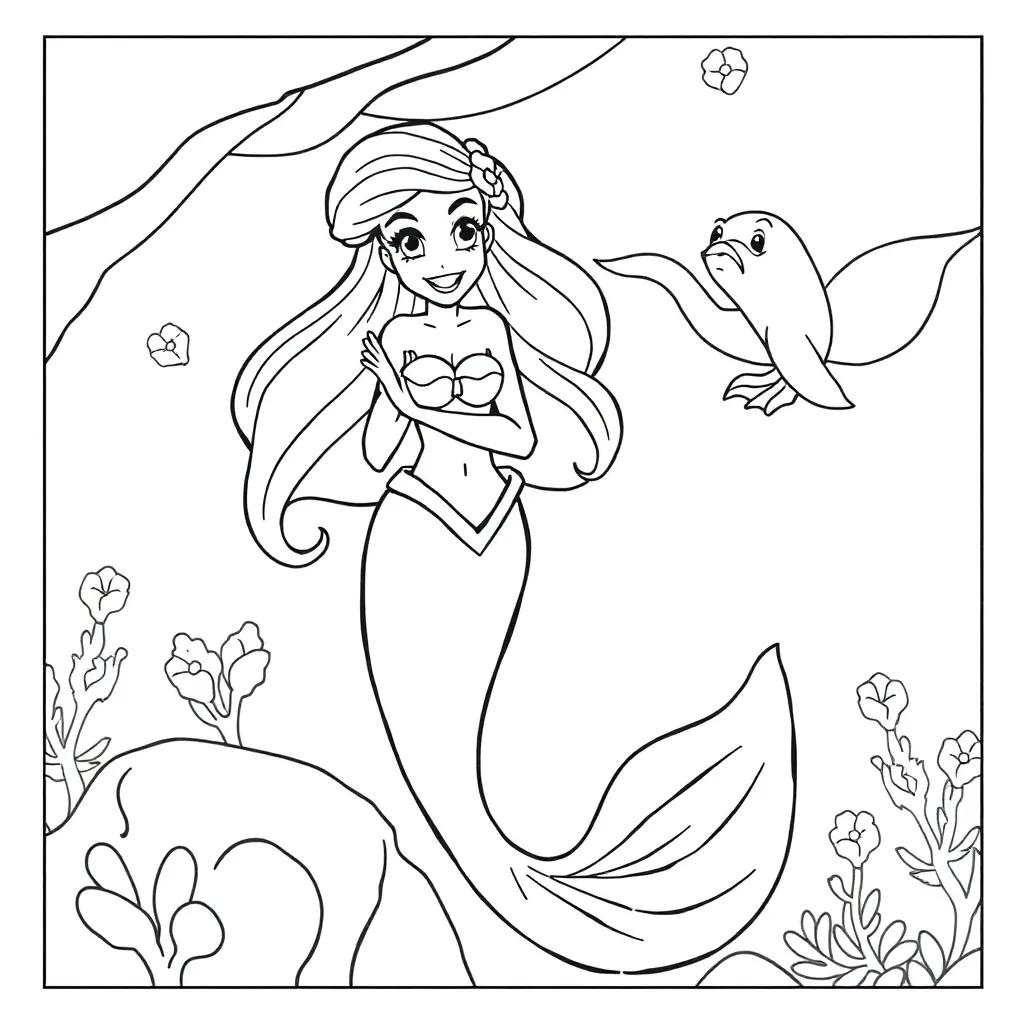 Ariel The Little Mermaid Coloring Pages