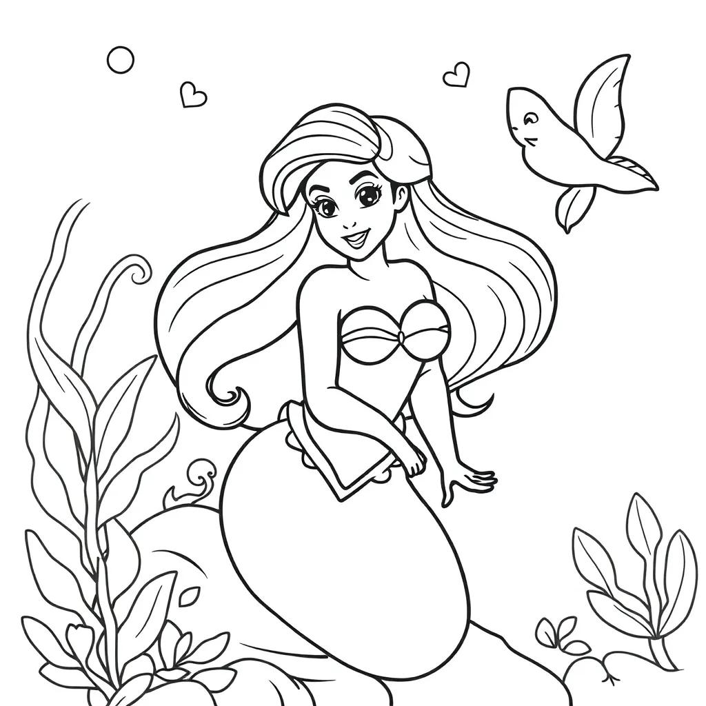 Ariel Coloring Pages Free