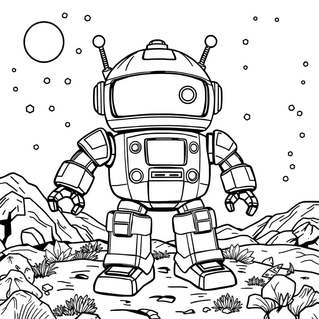 Astro-Bot Coloring Page
