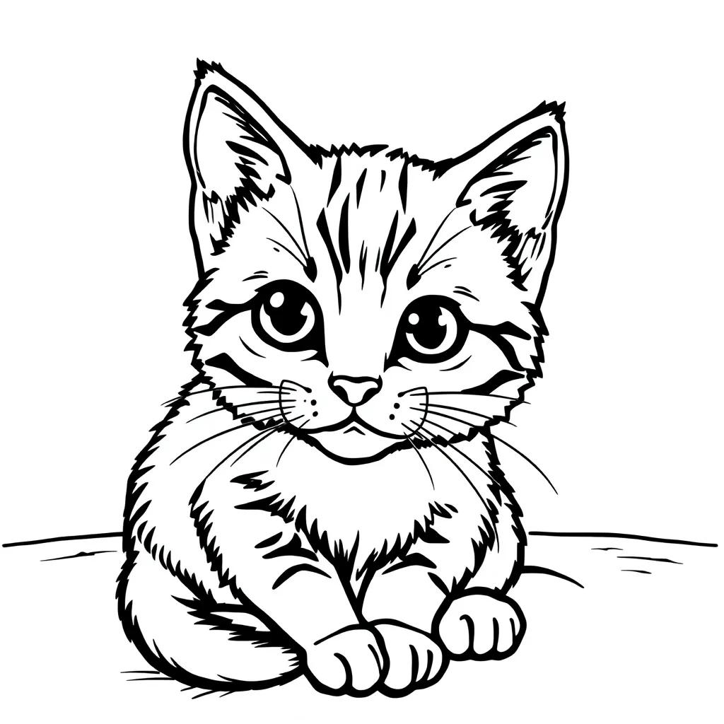Baby Cat Coloring Page