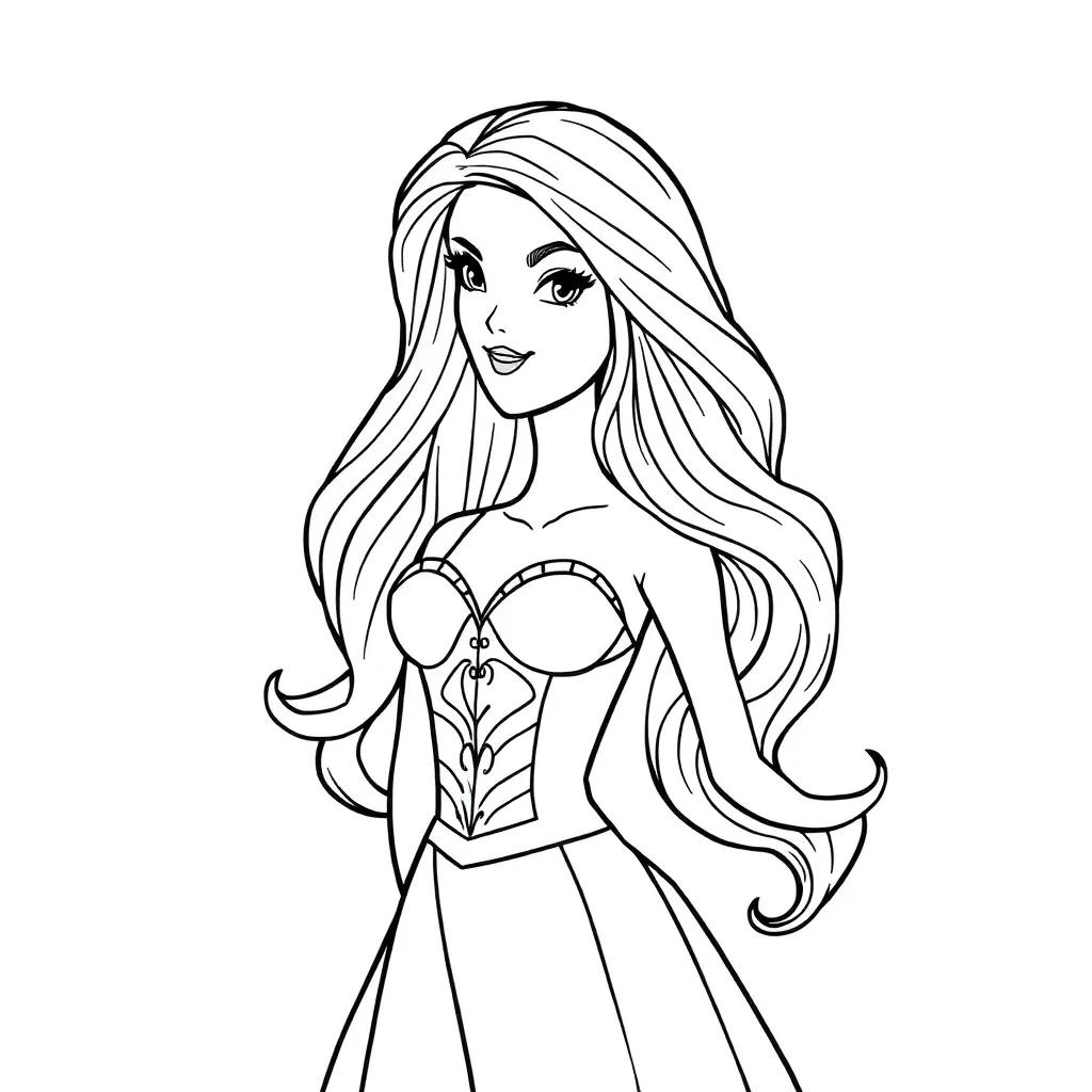 Barbie Free Coloring Page