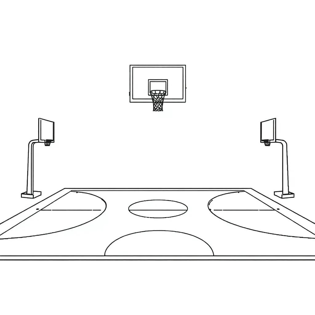 Basketball Court Coloring Page
