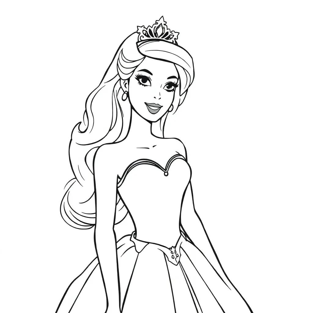 Beautiful Barbie Princess Coloring Pages