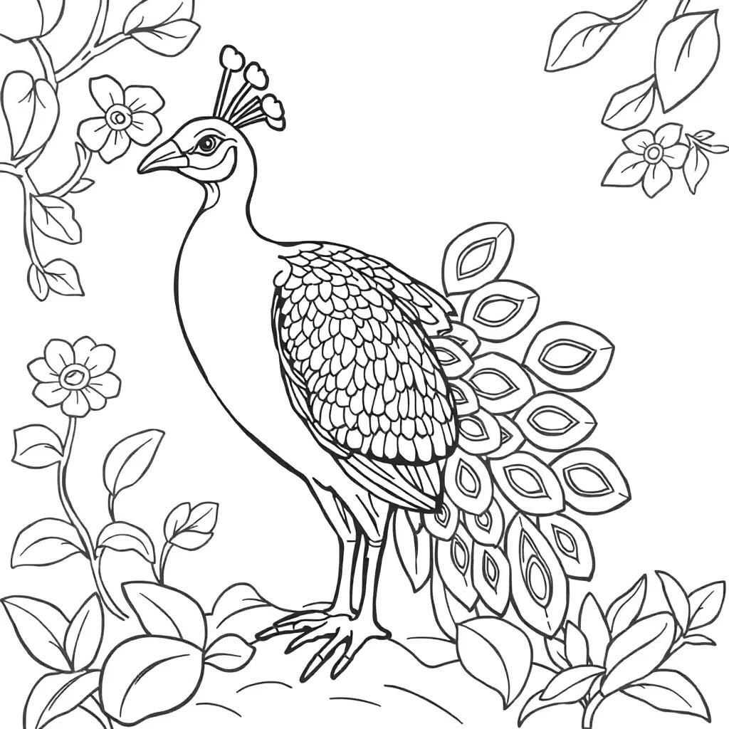 Beautiful Peacock Coloring Pages