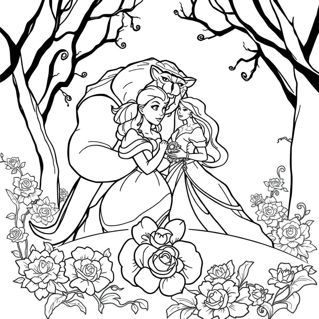 Beauty And The Beast Color Page Beauty And The Beast Color Page