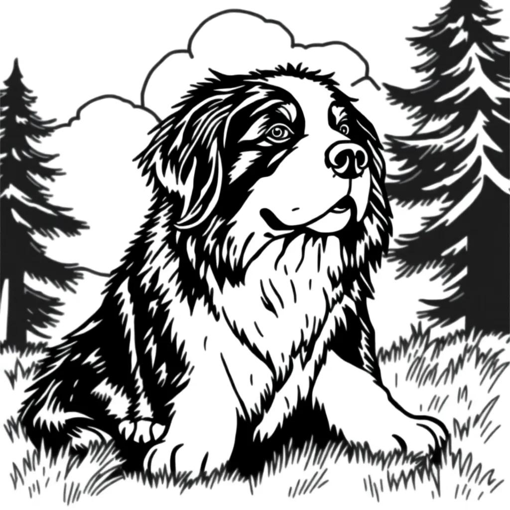 Bernese Mountain Dog Coloring Page