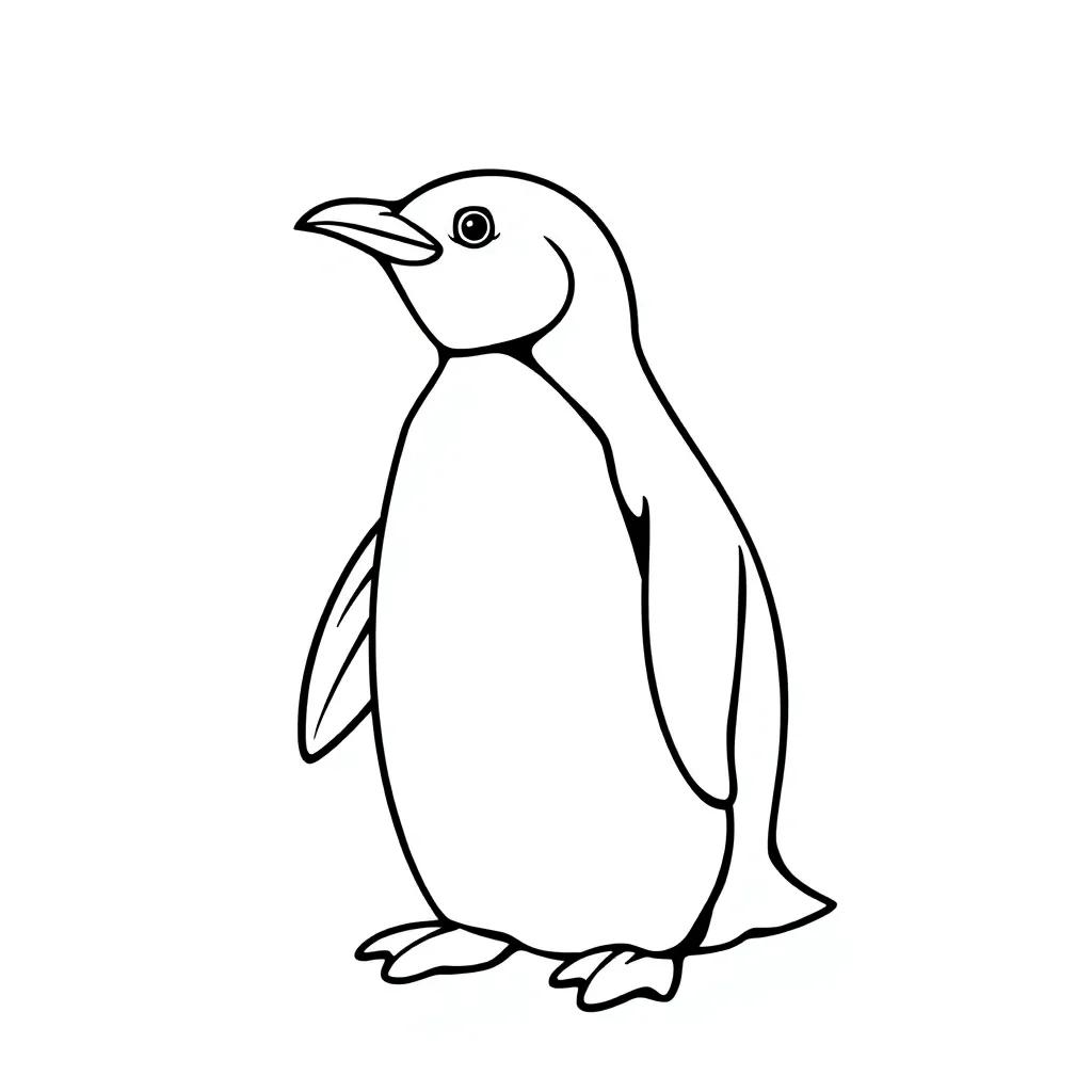 Black And White Penguin Coloring Page