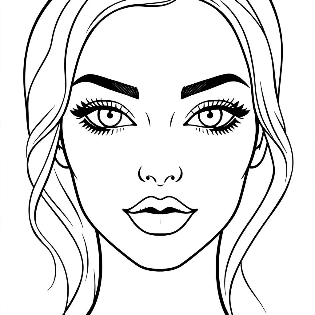 Blank Makeup Face Coloring Pages Blank Makeup Face Coloring Pages