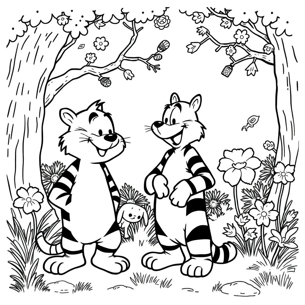 Calvin And Hobbes Coloring Pages