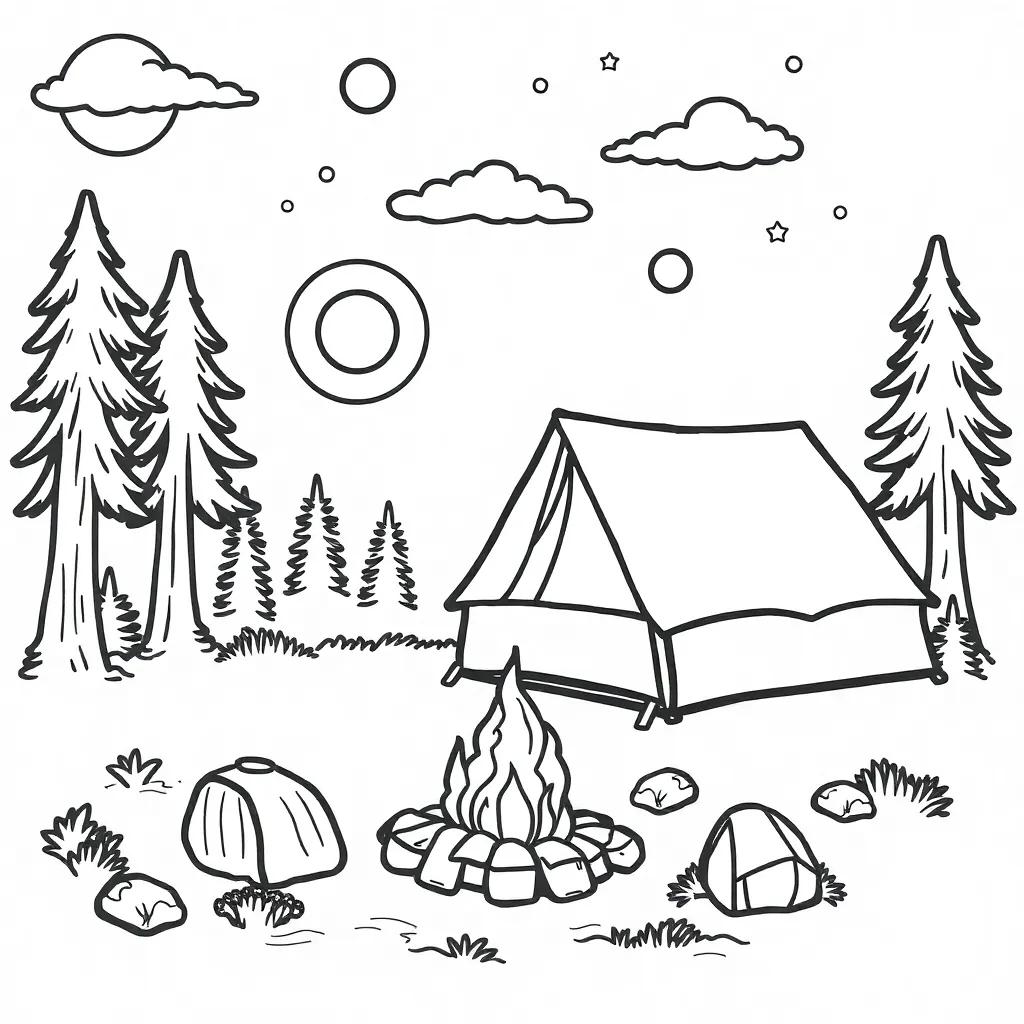 Camping Coloring Pages Printable