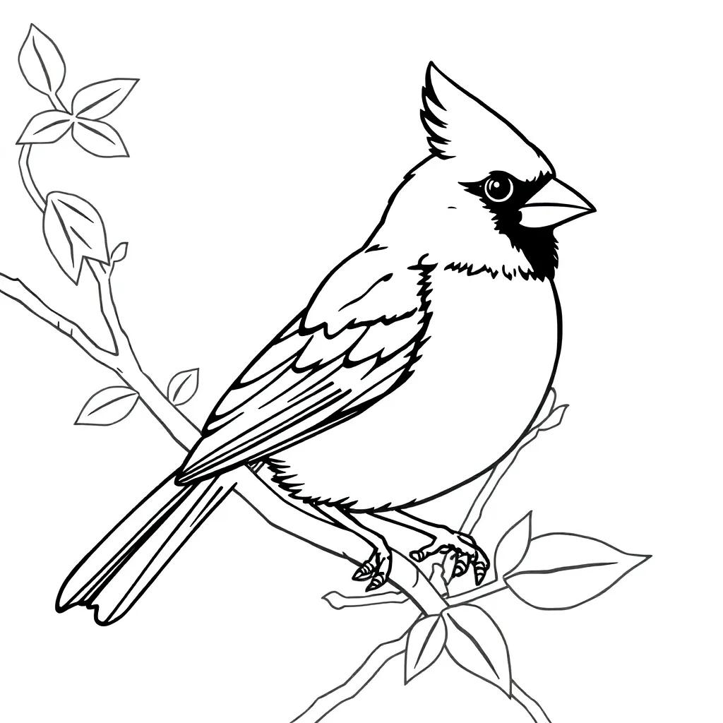 Cardinal Bird Coloring Page