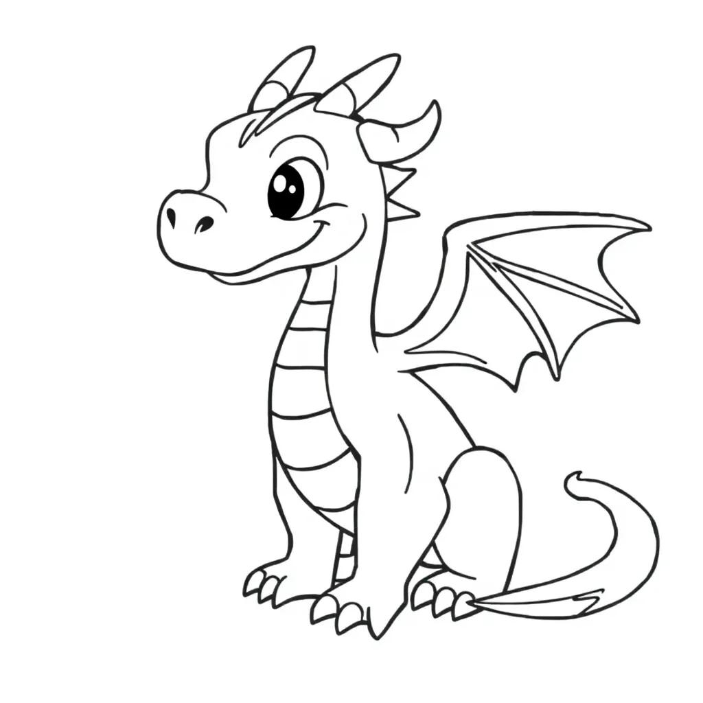 Cartoon Dragon Coloring Pages