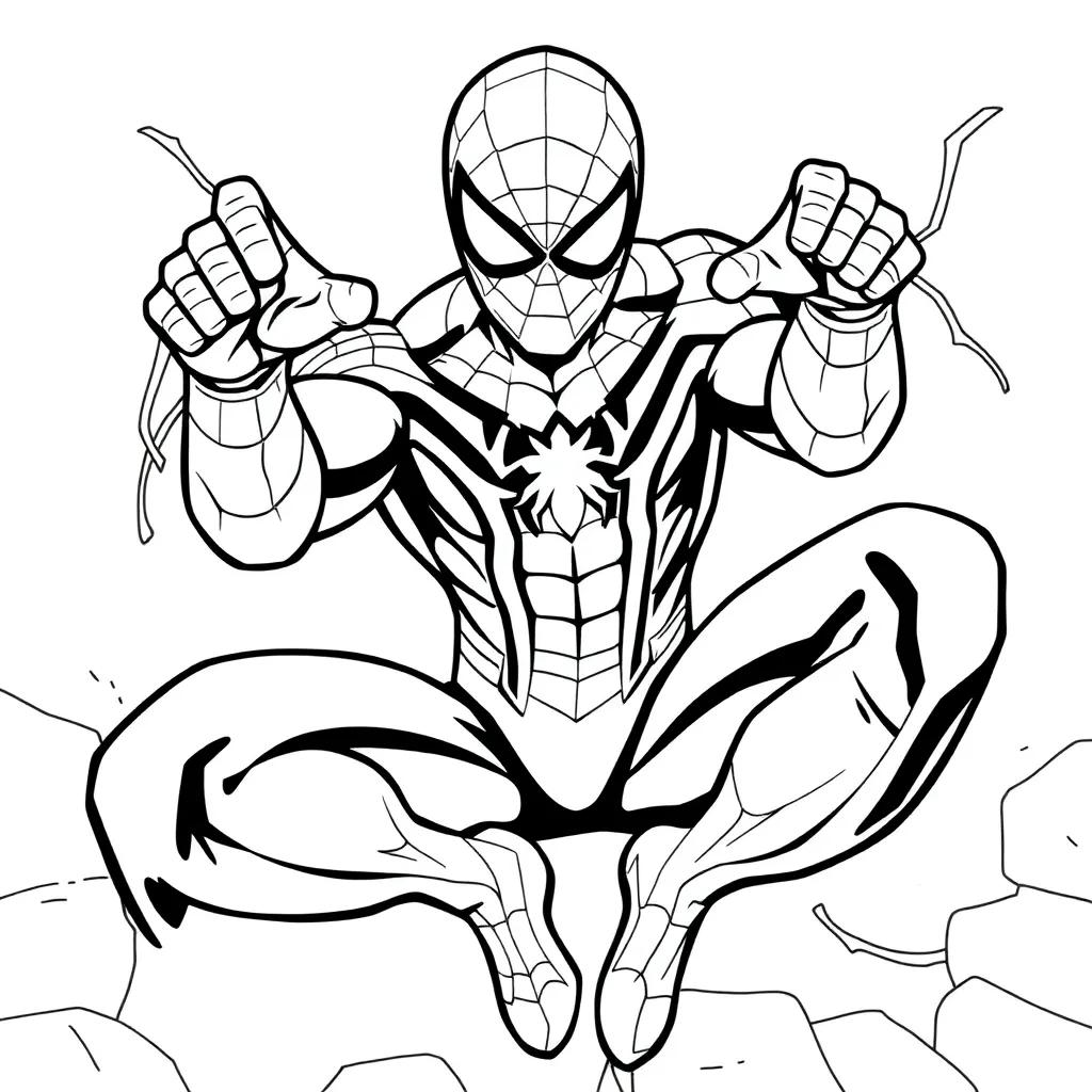 Cartoon Spiderman Coloring Pages