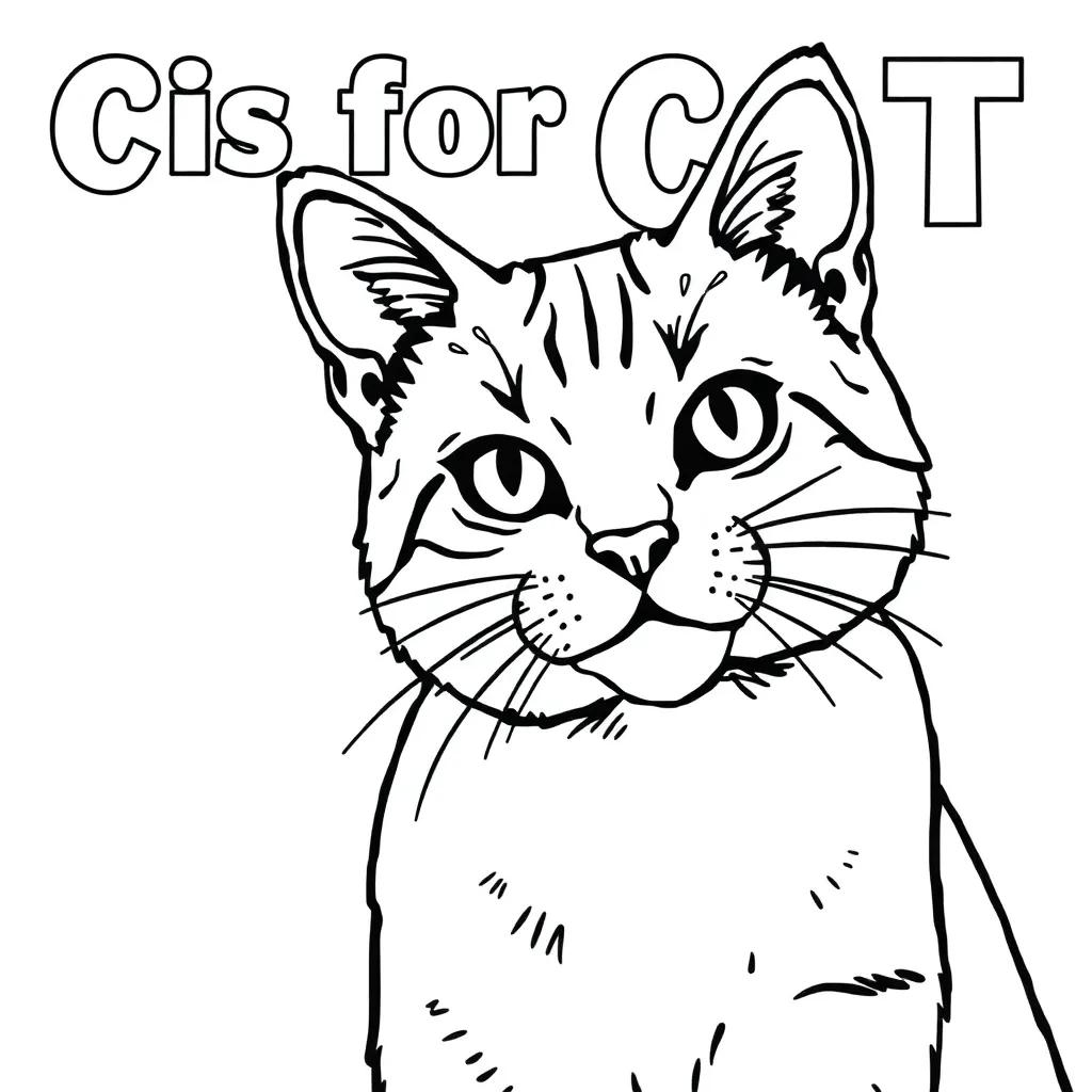 C Is For Cat Coloring Page