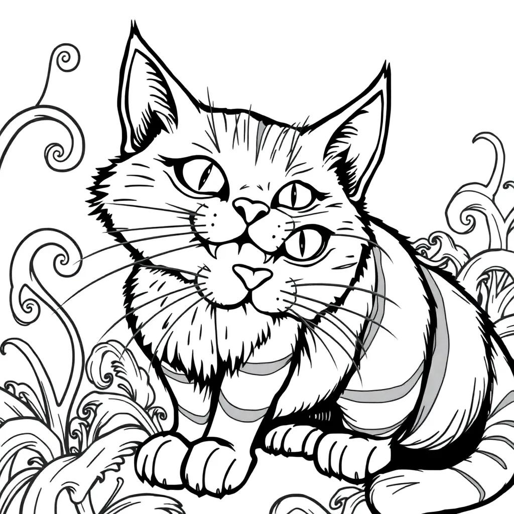Cheshire Cat Coloring Page
