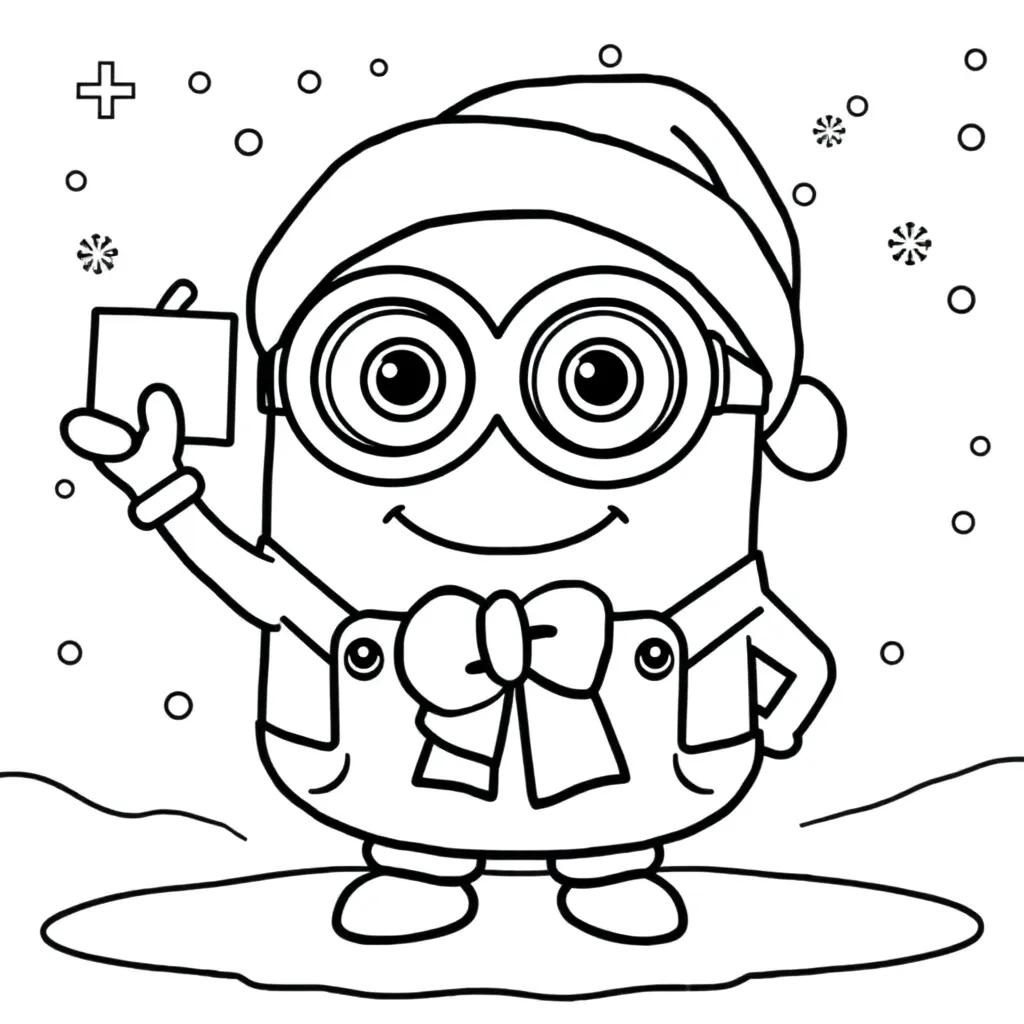 Christmas Coloring Pages Minions