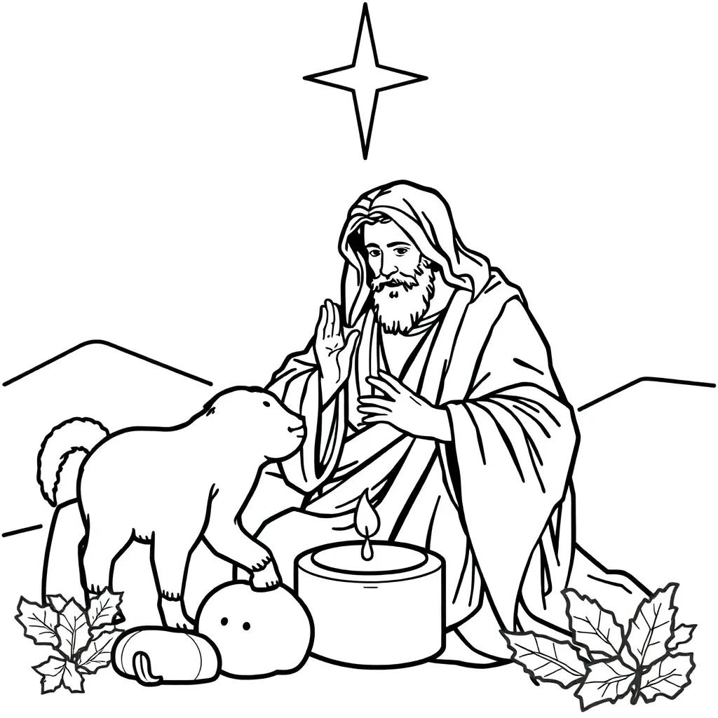 Christmas Jesus Coloring Page