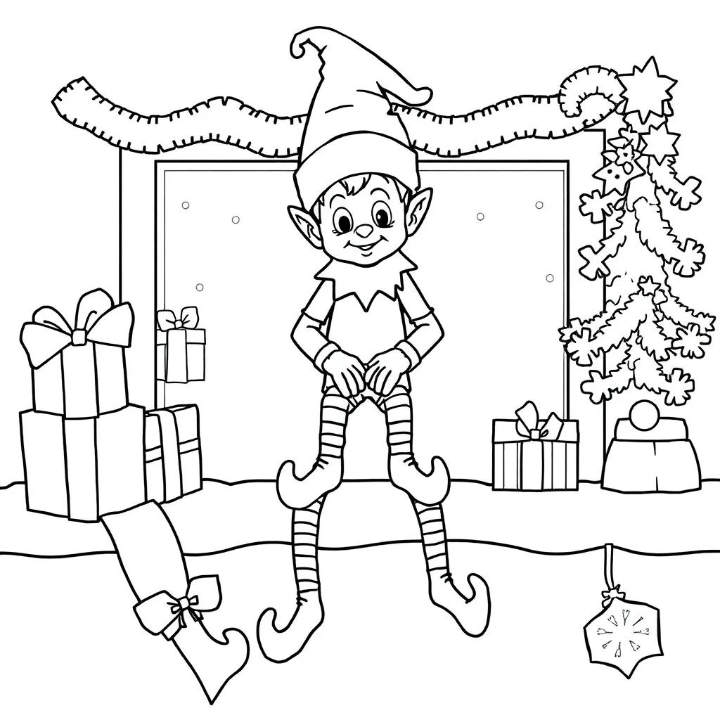 Christmas Coloring Pages Elf On The Shelf