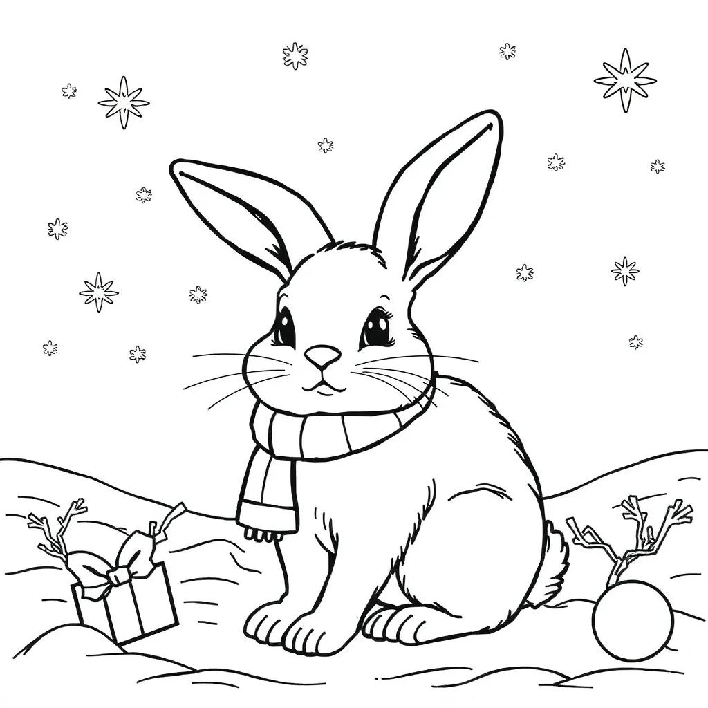 Christmas Rabbit Coloring Pages Christmas Rabbit Coloring Pages