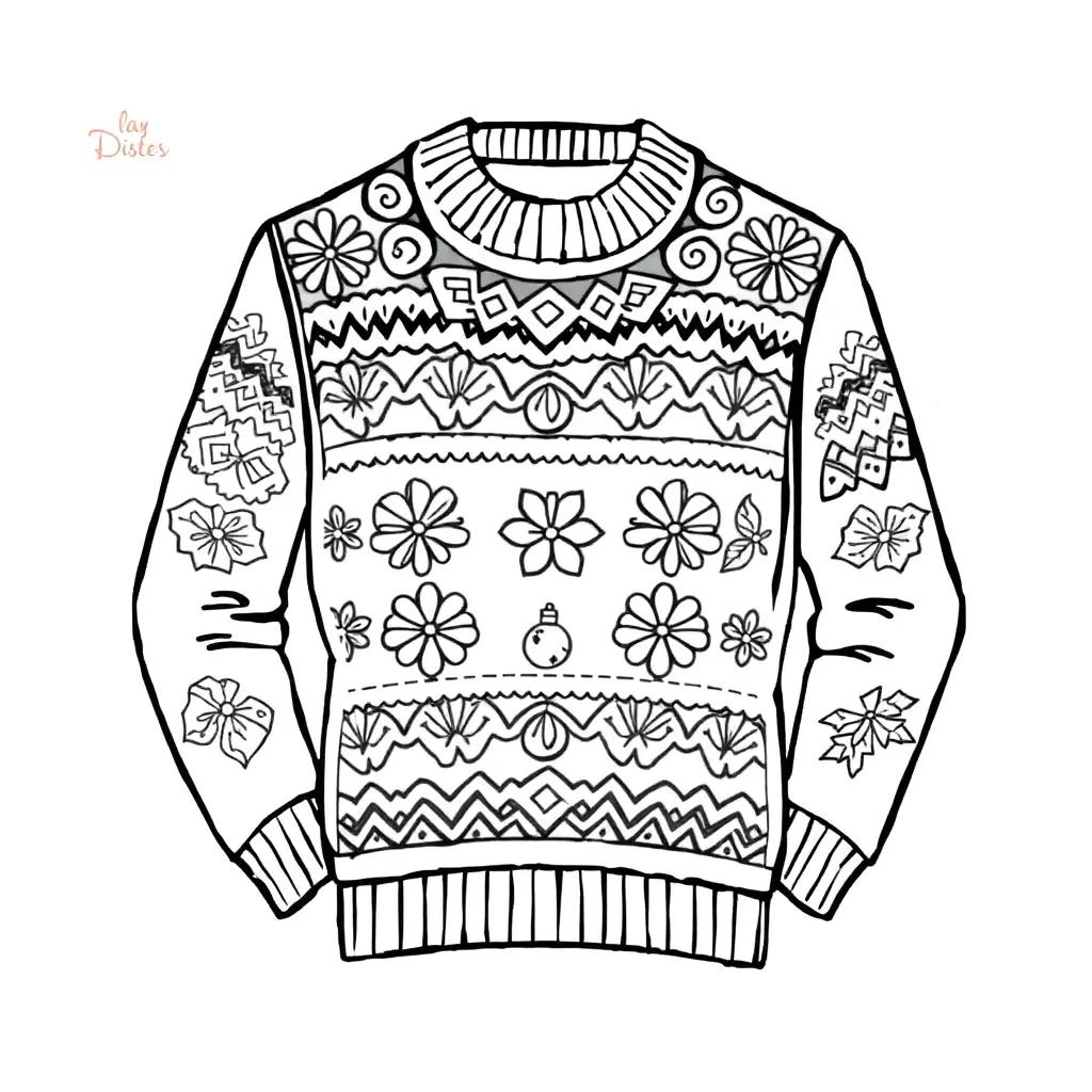 Christmas Sweater Coloring Page
