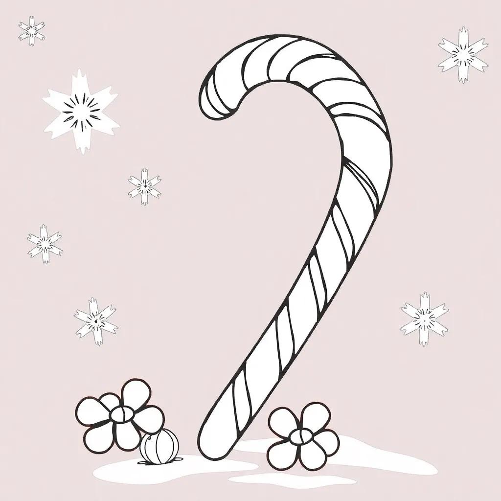 Christmas Candy Cane Coloring Pages