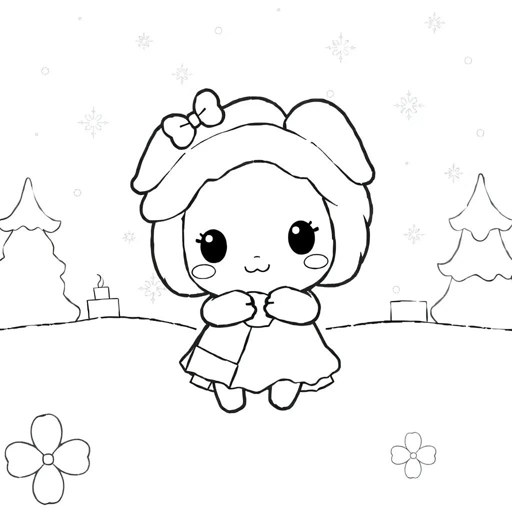 Cinnamoroll Christmas Coloring Pages