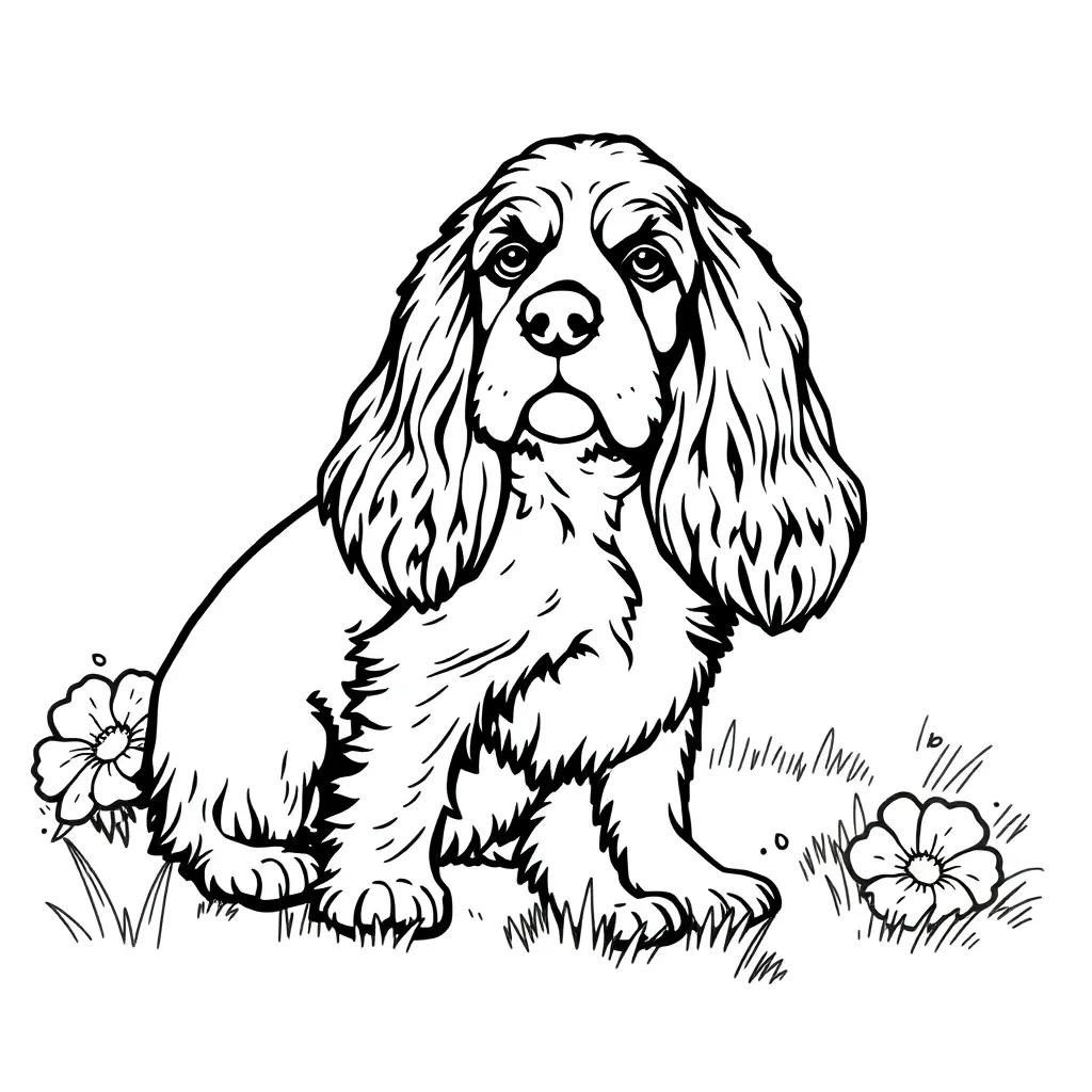 Cocker Spaniel Coloring Page