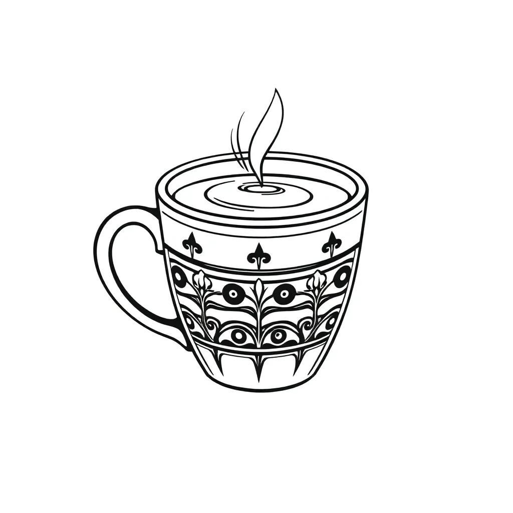 Coffee Cup Coloring Pages