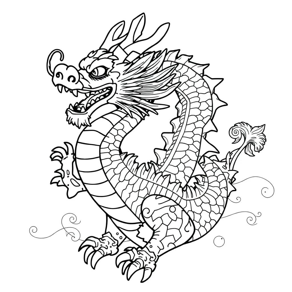 Coloring Page Of A Chinese Dragon Coloring Page Of A Chinese Dragon