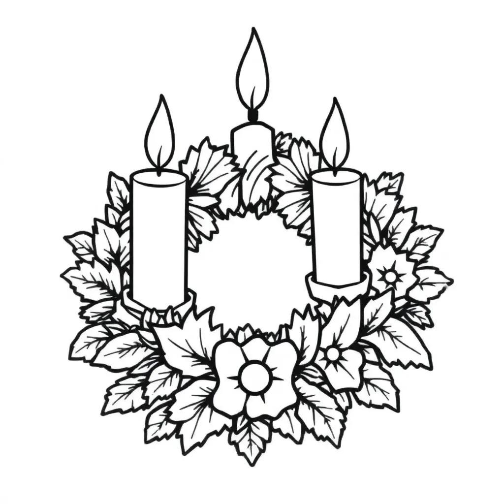 Coloring Page Of Advent Wreath