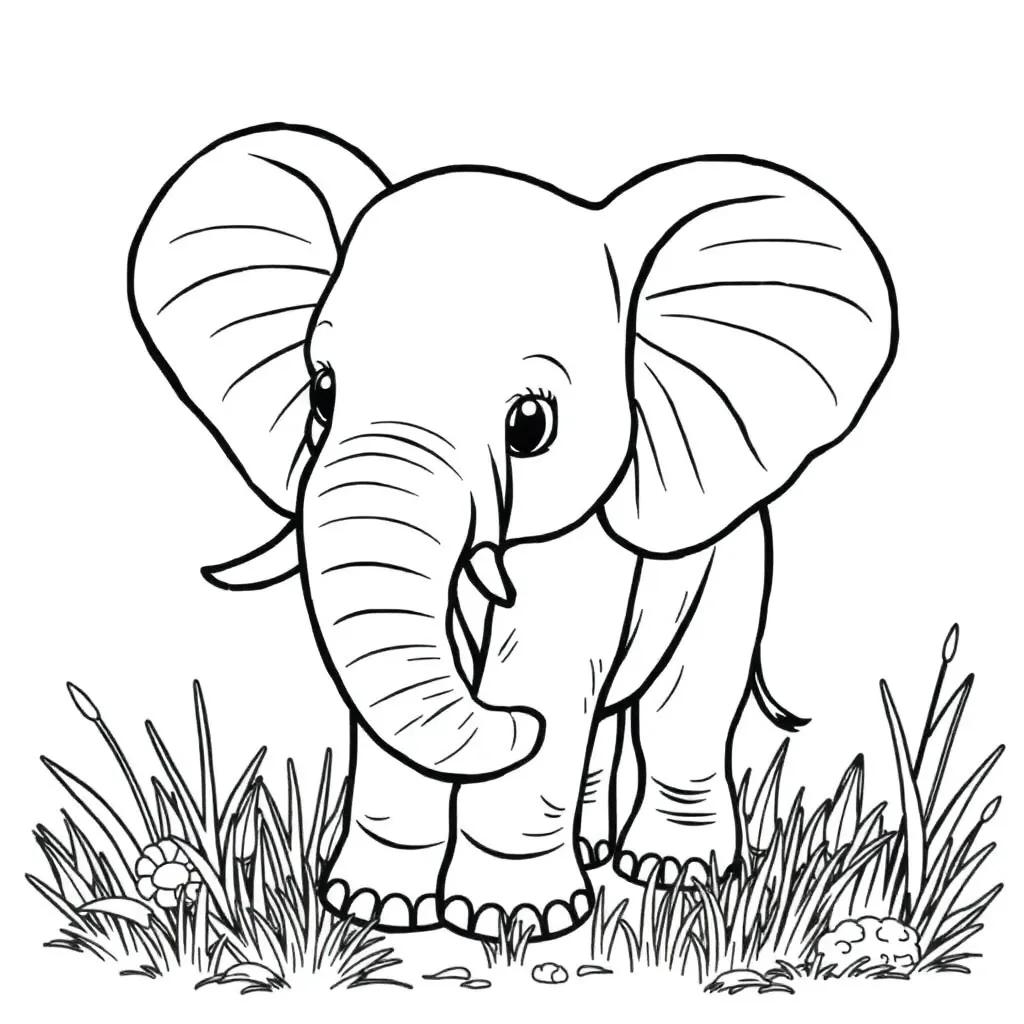 Coloring Pages Of Cute Elephants