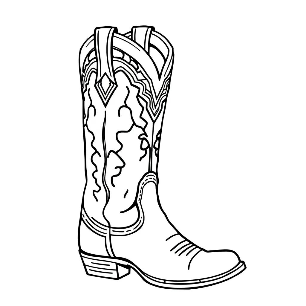 Coloring Pages Cowboy Boots