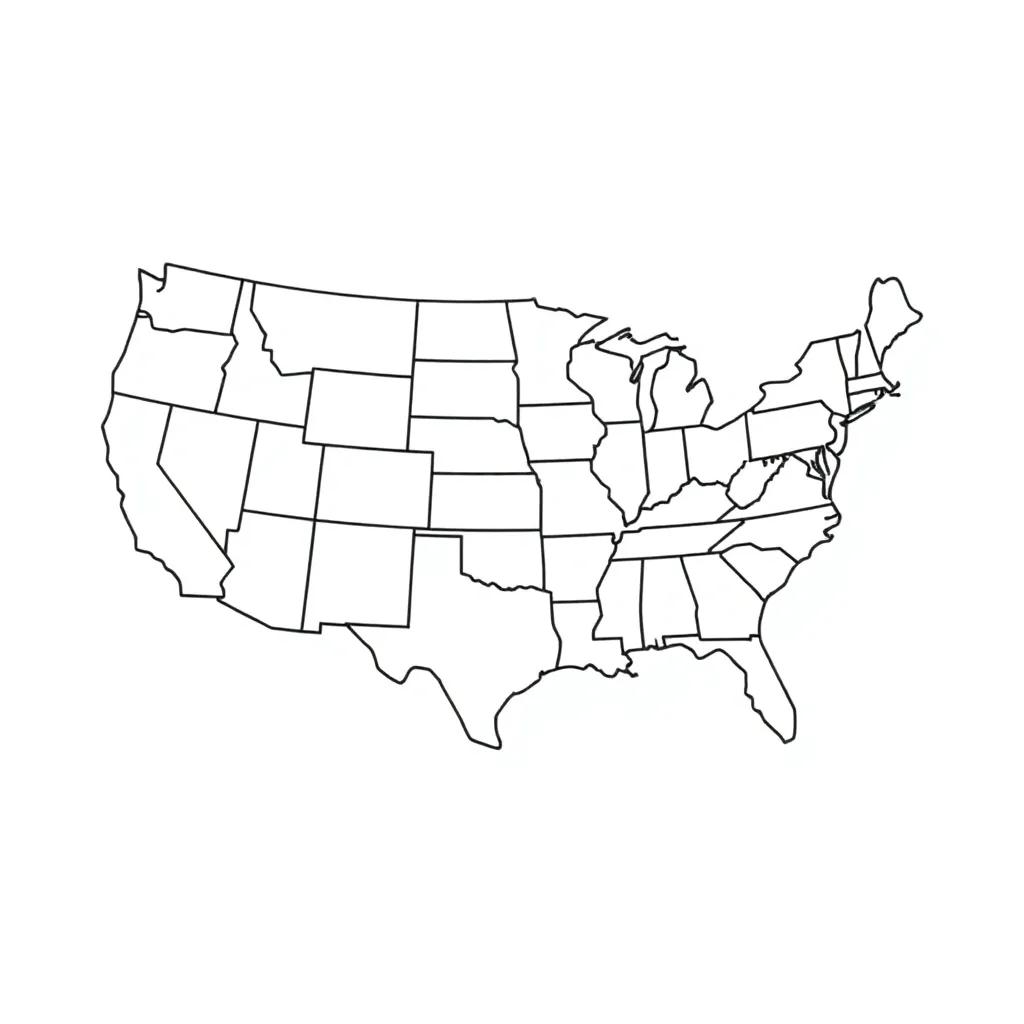 Coloring Page Of United States Map