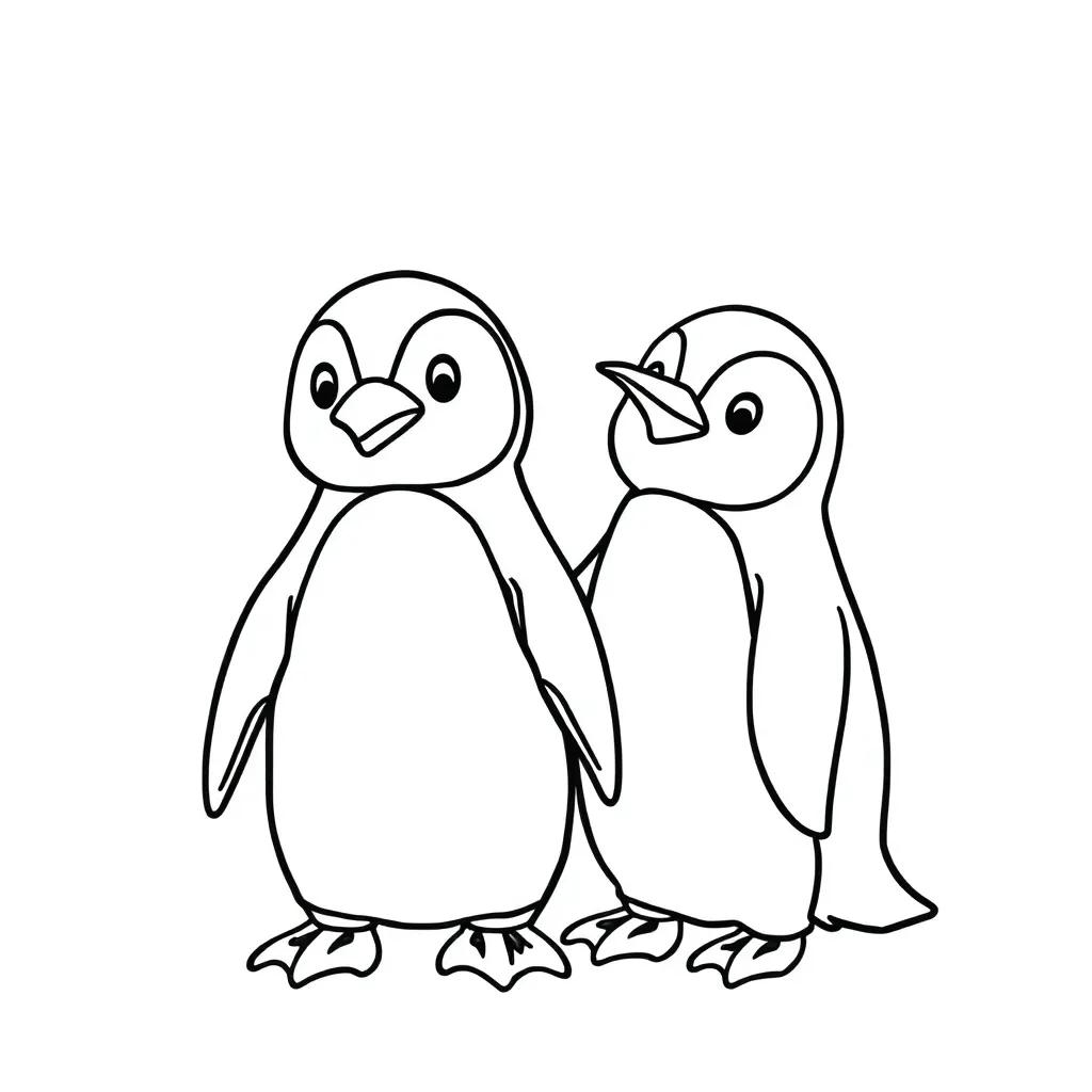 Coloring Pages Of Cute Penguins