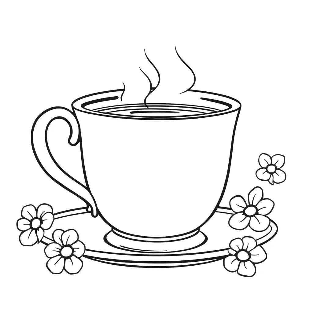 Coloring Pages Tea Cups