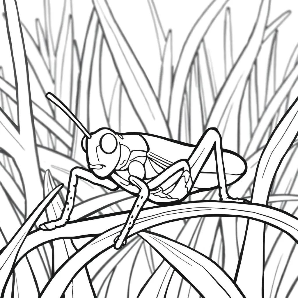 Coloring Page Of Grasshopper
