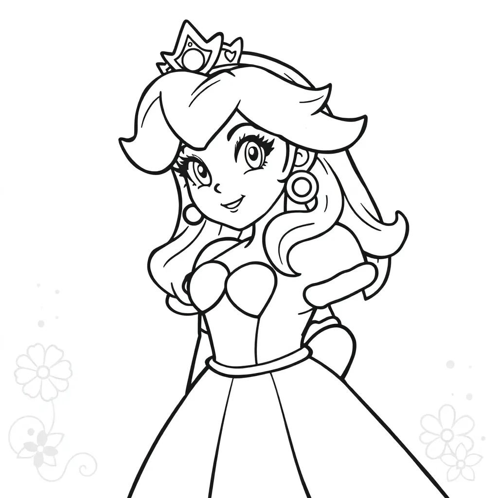 Coloring Page Princess Peach